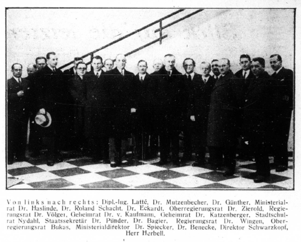 Bagier and Eckardt with others, Touring the Tobis facilities at Jofa.